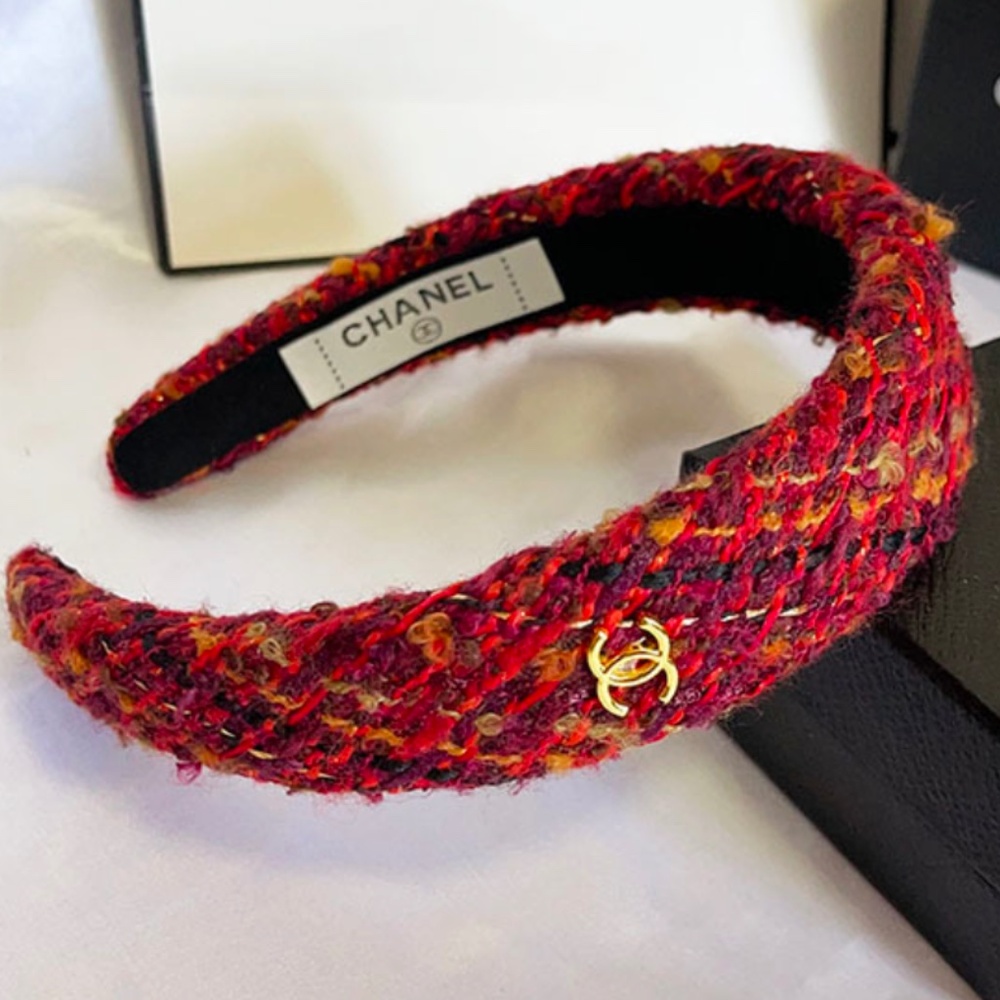 Red Tweed Headband (1)
